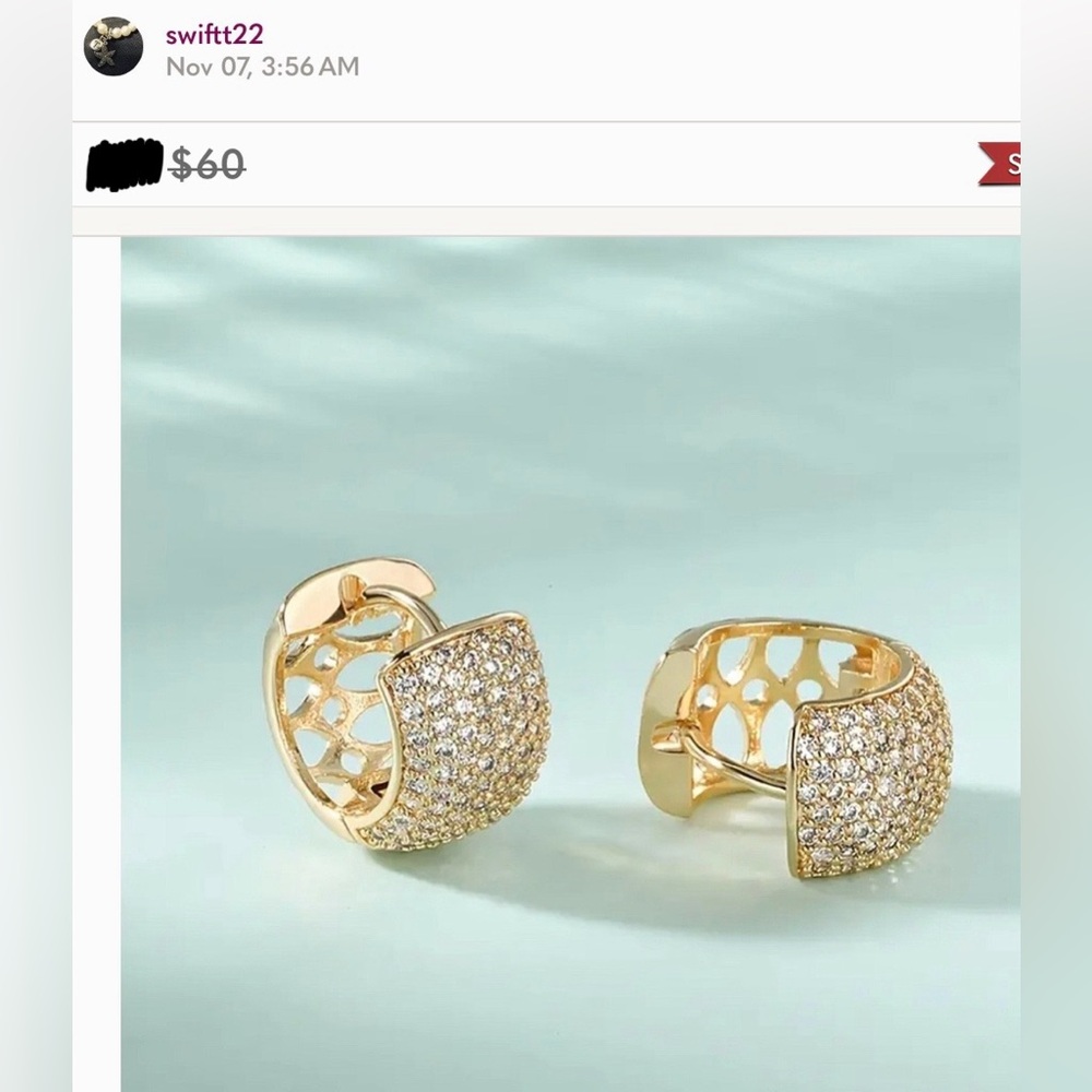 💛 Brilliant CZs & Gold over Stainless Earrings